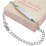 9CT WHITE GOLD 2.8mm CURB IDENTITY BRACELET
