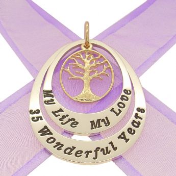 COUPLED OVAL CIRCLE OF LIFE PERSONALISED FAMILY TREE of LIFE NAME PENDANT