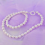 STERLING SILVER 6mm BALL CHAIN BOLT RING NECKLACE