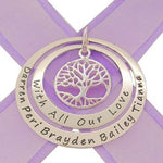 STERLING SILVER 35mm & 45mm TREE OF LIFE PERSONALISED NAME PENDANT -35mm-45mm-KB48ss-SSjr