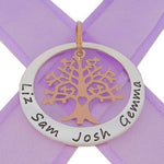 38mm CIRCLE OF LIFE PERSONALISED NAME 9CT ROSE GOLD TREE OF LIFE PENDANT -38mm-KB85-9Rjr
