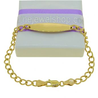 9CT GOLD 4mm CURB IDENTITY PADLOCK BRACELET
