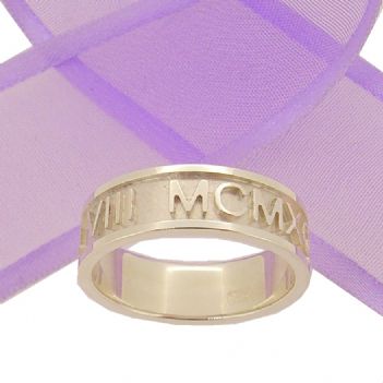 STERLING SILVER 7mm CARVED DESIGN PERSONALISED LOVE RING -R-7mm-SS-P464-7