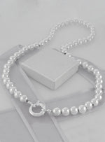 Sterling Silver 8mm Ball Chain Bolt Ring Necklace