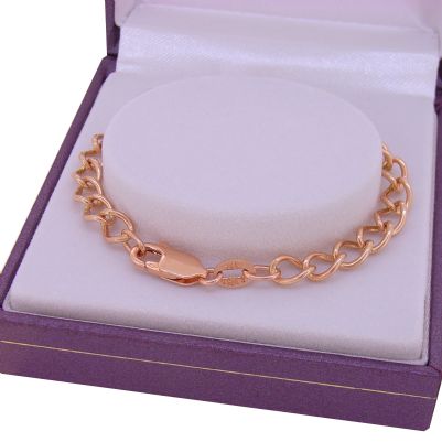 9CT ROSE GOLD 4.8mm CURB CHAIN BRACELET