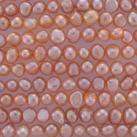 No.6 FRESHWATER PEARLS PINK / PEACH 6-7mm NUGGET LOOSE STRAND