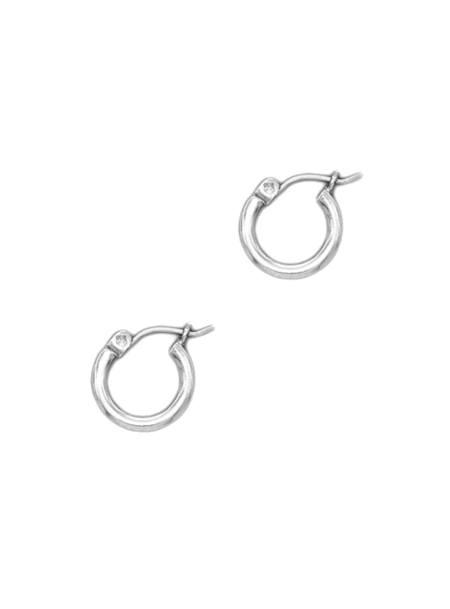 Tiny 2mm X 10mm Baby Pirate Hoop Earrings in Sterling Silver
