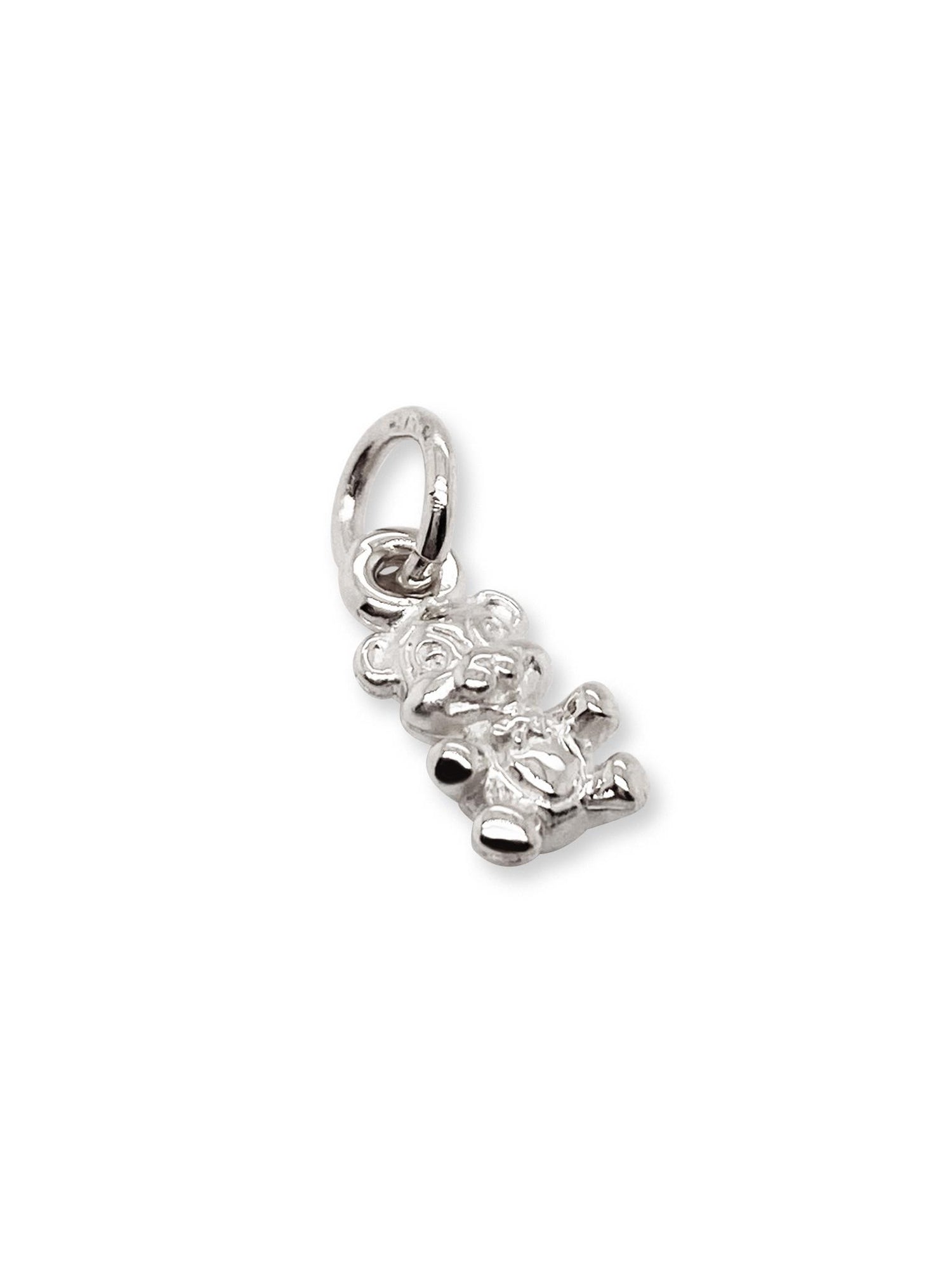 Baby Teddy Bear Charm in Sterling Silver