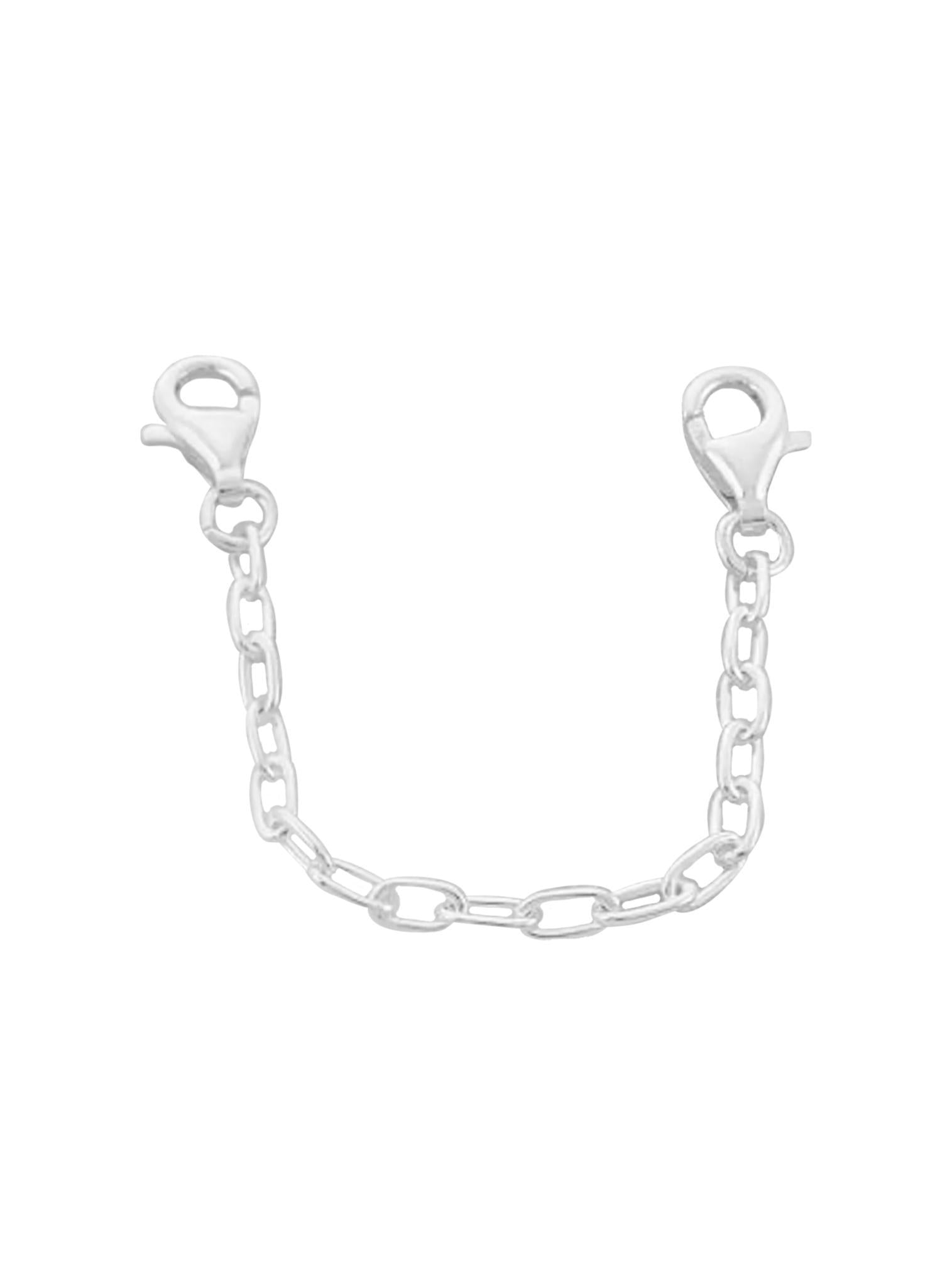 2.3mm Sterling Silver Clip on Bracelet Safety Chain