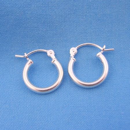 12mm BABY CHILD PIRATE HOOPS STERLING SILVER HOOP EARRINGS