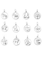 Sterling Silver 15mm Zodic Star Sign Charm Pendant