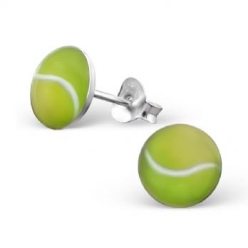 STERLING SILVER 8mm TENNIS BALL STUD EARRINGS