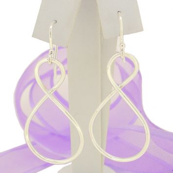 STERLING SILVER INFINITY SYMBOL DESIGN CHARM EARRINGS