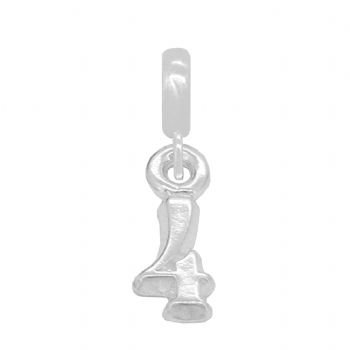 STERLING SILVER NUMBER FOUR EUROPEAN BEAD CHARM