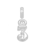 STERLING SILVER NUMBER THREE EUROPEAN BEAD CHARM