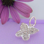 STERLING SILVER 12mm CRYSTAL BUTTERFLY CHARM PENDANT -SS_CP_JC-EW1739CR
