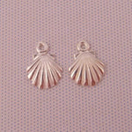 1 x PAIR STERLING SILVER 9mm SHELL SLEEPER CHARMS