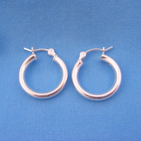 16mm MEDIUM PIRATE HOOPS STERLING SILVER HOOP EARRINGS