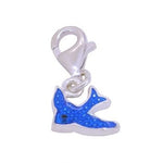 STERLING SILVER 10mm BLUEBIRD HAPPINESS CLIP ON CHARM -CH-JC-275D-pct
