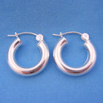 18mm MEDIUM PIRATE HOOPS STERLING SILVER HOOP EARRINGS