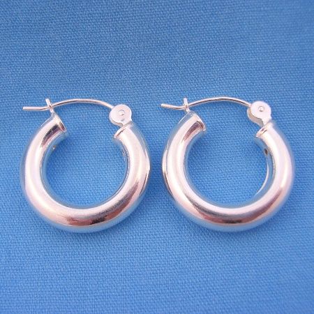 18mm MEDIUM PIRATE HOOPS STERLING SILVER HOOP EARRINGS