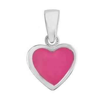 PASTICHE STERLING SILVER PINK LOVE HEART CHARM PENDANT