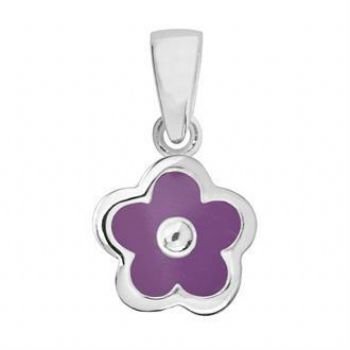 PASTICHE STERLING SILVER PURPLE DAISY FLOWER CHARM PENDANT