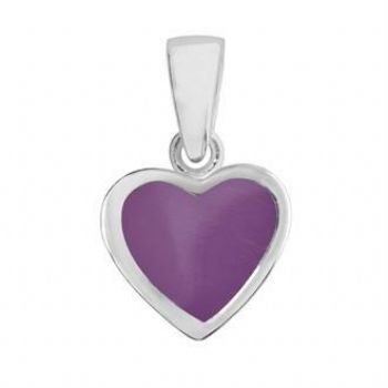 PASTICHE STERLING SILVER PURPLE LOVE HEART CHARM PENDANT