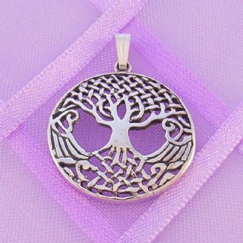 STERLING SILVER 18mm CELTIC TREE OF LIFE CHARM PENDANT - CP-925-54-706-10145