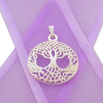 STERLING SILVER 18mm CELTIC TREE OF LIFE CHARM PENDANT - CP-925-KB53