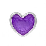 STERLING SILVER PASTICHE PETITE PURPLE LOVE HEART BEAD CHARM -XE018PU