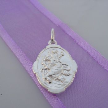 STERLING SILVERSTERLING SIL ST CHRISTOPHER TRAVEL SAINT CHARM PENDANT - CP_SS_HR2115