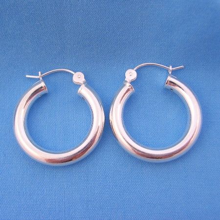24mm LARGE PIRATE HOOPS STERLING SILVER HOOP EARRINGS
