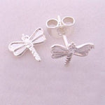 STERLING SILVER BABY 9mm DRAGONFLY CHARM STUD EARRINGS -ER_HR_ST60