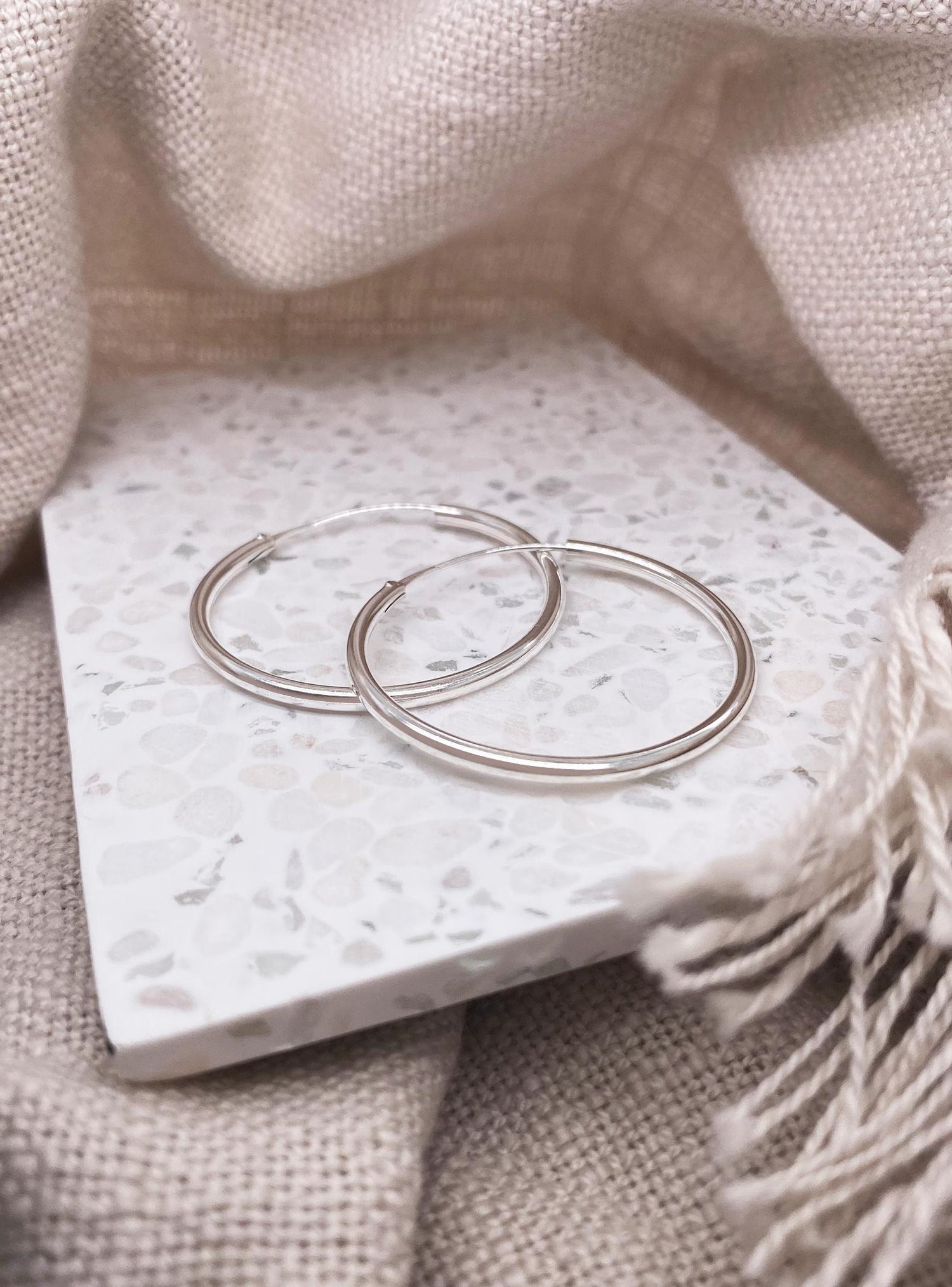 Sterling Silver 30mm Gypsey Hoop Earrings