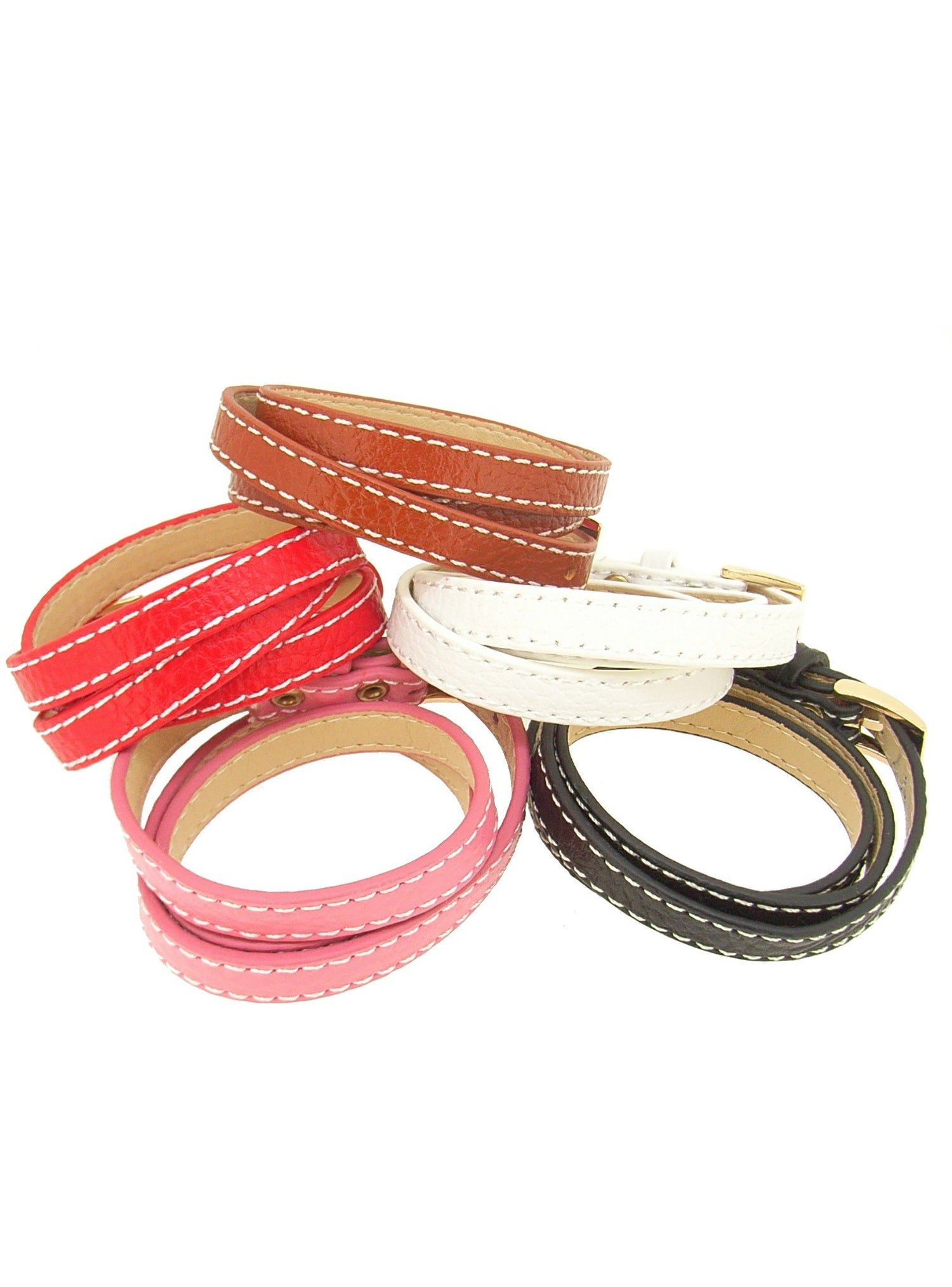 Triple 10mm Leather Cuff Wrap Bracelet