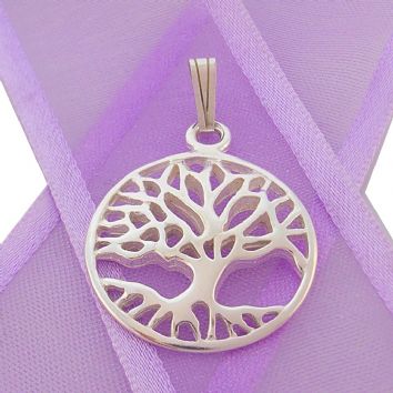 STERLING SILVER 20mm TREE OF LIFE CHARM PENDANT - CP-925-KB48