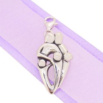 STERLING SILVER 13mm FAMILY OF FIVE CLIP ON CHARM