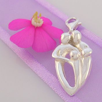 STERLING SILVER 13mm FAMILY OF FOUR 4 CLIP ON CHARM - HRKB50