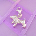 STERLING SILVER 18mm x 13mm FAMILY PET DOG PUPPY CLIP ON CHARM - 925-53-701-4488