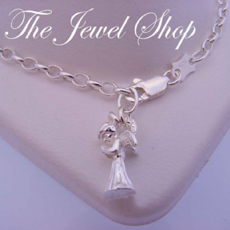 16.5cm STERLING SILVER PRAYING GUARDIAN ANGEL CHARM BRACELET