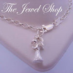 16.5cm STERLING SILVER PRAYING GUARDIAN ANGEL CHARM BRACELET