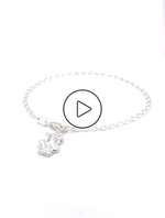 Teddy Bear Charm Curb Bracelet in Sterling Silver