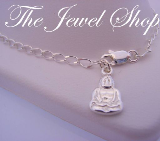 2g ADJUST SIZE STERLING SILVER BUDDHA CHARM BELCHER BRACELET 19cm