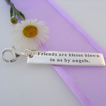 STERLING SILVER 33mm ANGEL KISSES MESSAGE CLIP ON CHARM 925-54-706-9057