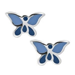 PASTICHE STERLING SILVER 10mm BLUE BUTTERFLY STUD EARRINGS E022BLU