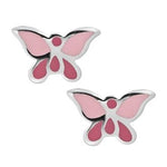 PASTICHE STERLING SILVER 10mm PINK BUTTERFLY STUD EARRINGS E022PNK
