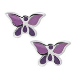 PASTICHE STERLING SILVER 10mm PURPLE BUTTERFLY STUD EARRINGS E022PUR