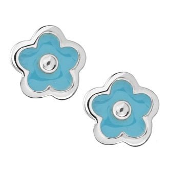 PASTICHE STERLING SILVER 5mm BLUE FLOWER STUD EARRINGS CE807BLU