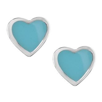 PASTICHE STERLING SILVER 5mm BLUE HEART STUD EARRINGS CE976BLU